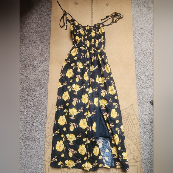 Floral Linen Blend Midi Dress Small NWOT - Picture 2 of 11